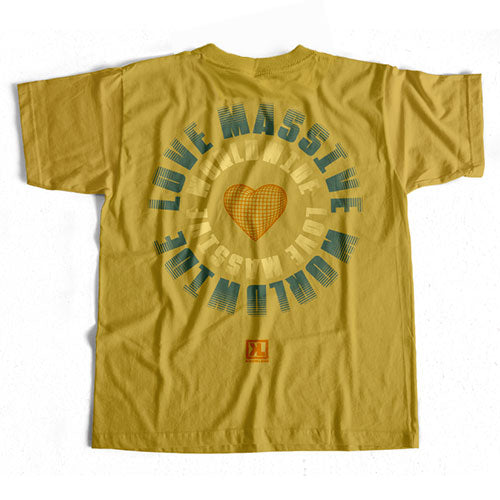 LOVE MASSIVE Tee - Mustard Greens